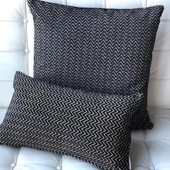 Art Deco Stripes Textured Velvet Throw pillow 20x20