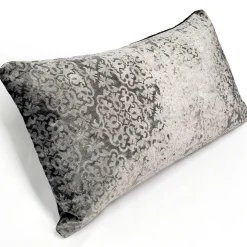 Artemis Pewter Gray Velvet Throw Pillow 12x20
