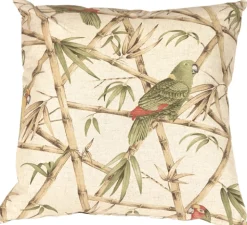 Bamboo Parrots 22x22 Throw Pillow