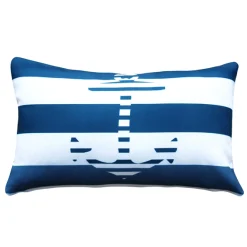 Blue Anchor Nautical Throw Pillow 12x19