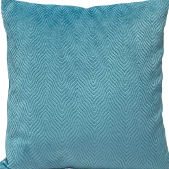 Blue Wave Velvet Throw Pillow 18x18