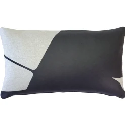 Boketto Charcoal Black Throw Pillow 12x19