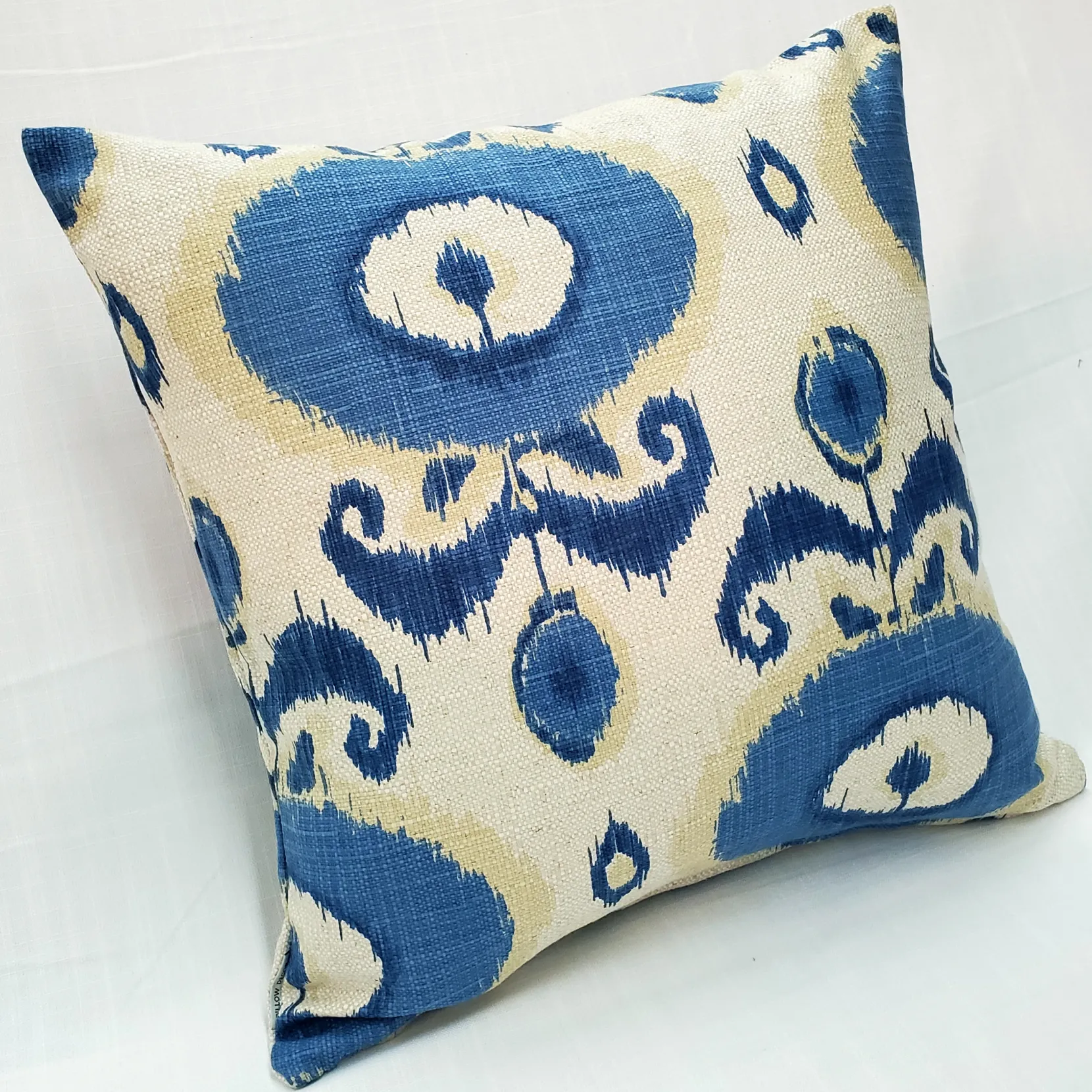 Bold Blue Ikat 20x20 Decorative Pillow