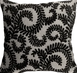Brackendale Ferns Black Throw Pillow
