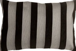 Brackendale Stripes Black Rectangular Throw Pillow 16x24