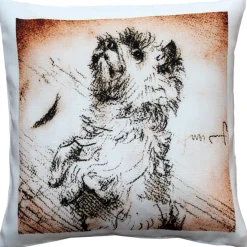 Cairn Terrier Sitting Up Dog Pillow 17x17