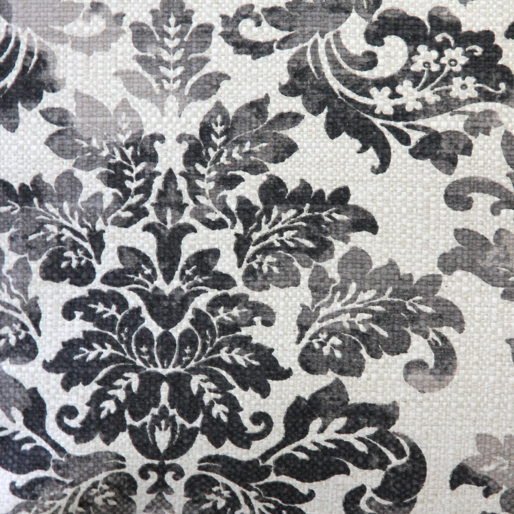Calliope Gray Damask Pattern Throw Pillow 12x20