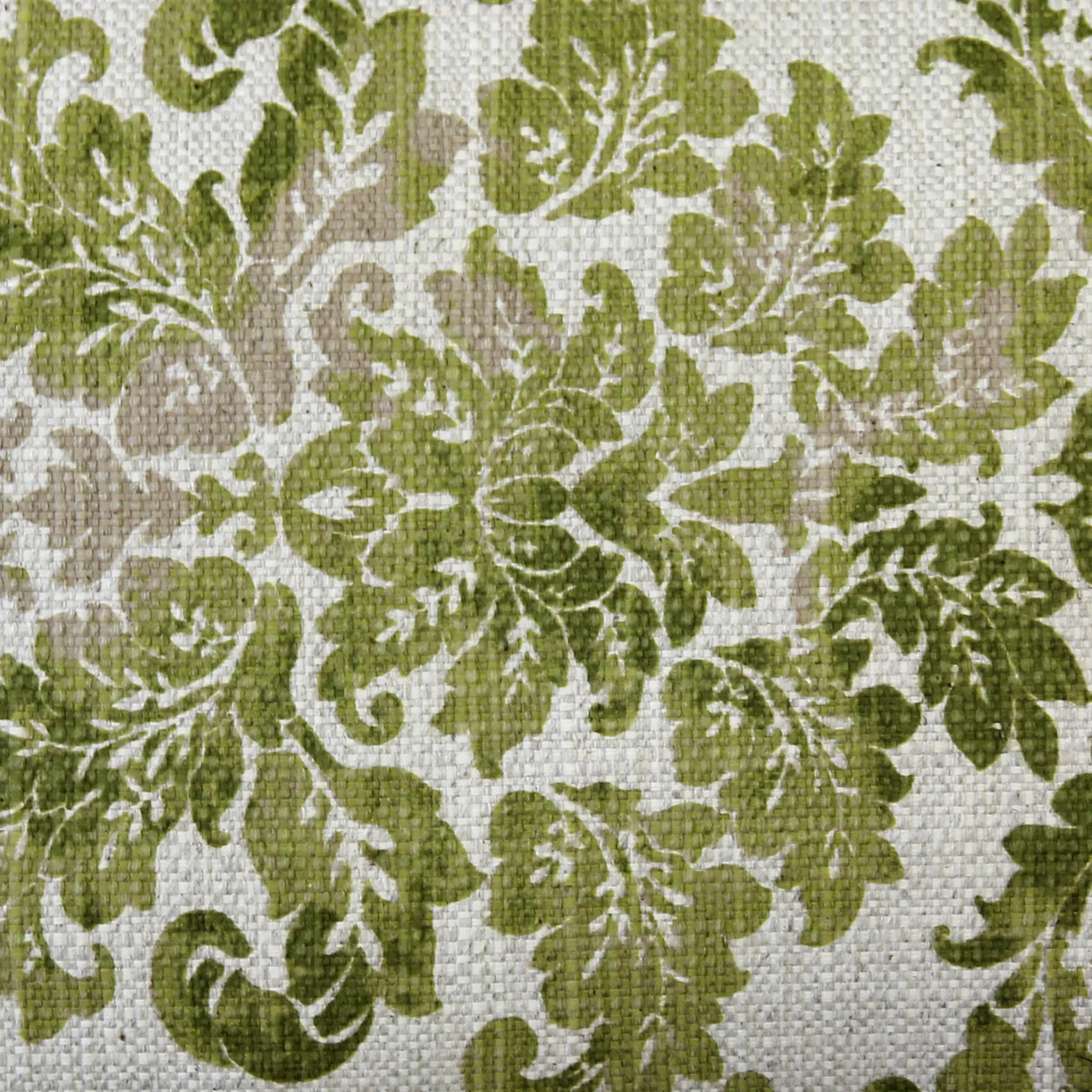 Calliope Green Damask Pattern Throw Pillow 12x20