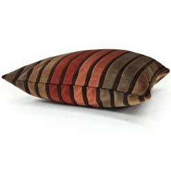 Canyon Stripes Textured Velvet Throw Pillow 20x20