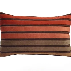 Canyon Stripes Textured Velvet Throw Pillow 12x20