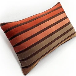 Canyon Stripes Textured Velvet Throw Pillow 12x20