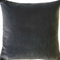 Castello Graphite Gray Velvet Throw Pillow 17x17