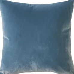 Castello Provincial Blue Velvet Throw Pillow 17x17
