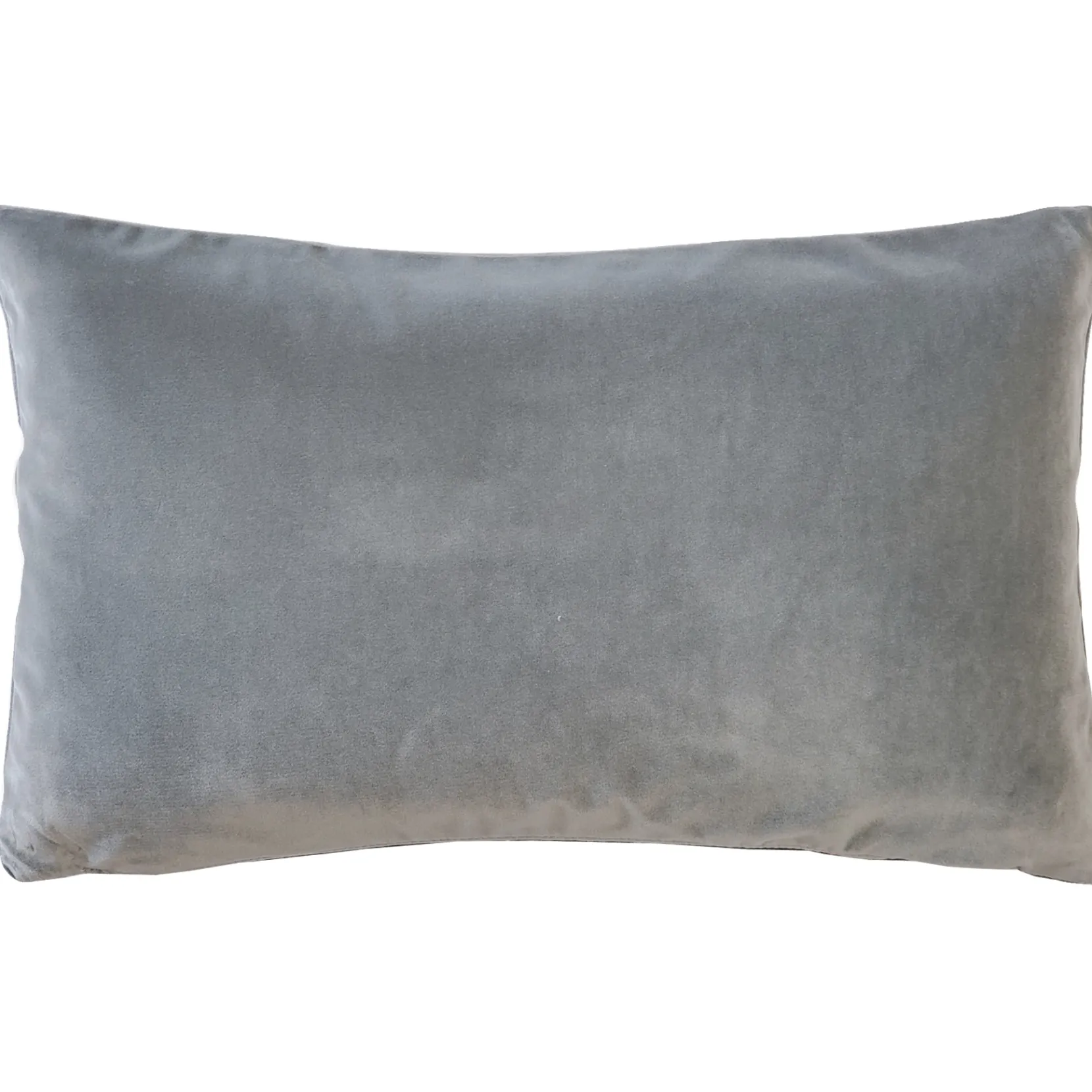 Castello Silver Gray Velvet Throw Pillow 12x20