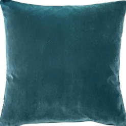 Castello Teal Blue Velvet Throw Pillow 20x20