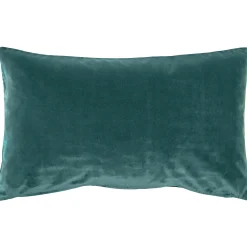 Castello Teal Blue Velvet Throw Pillow 12x20