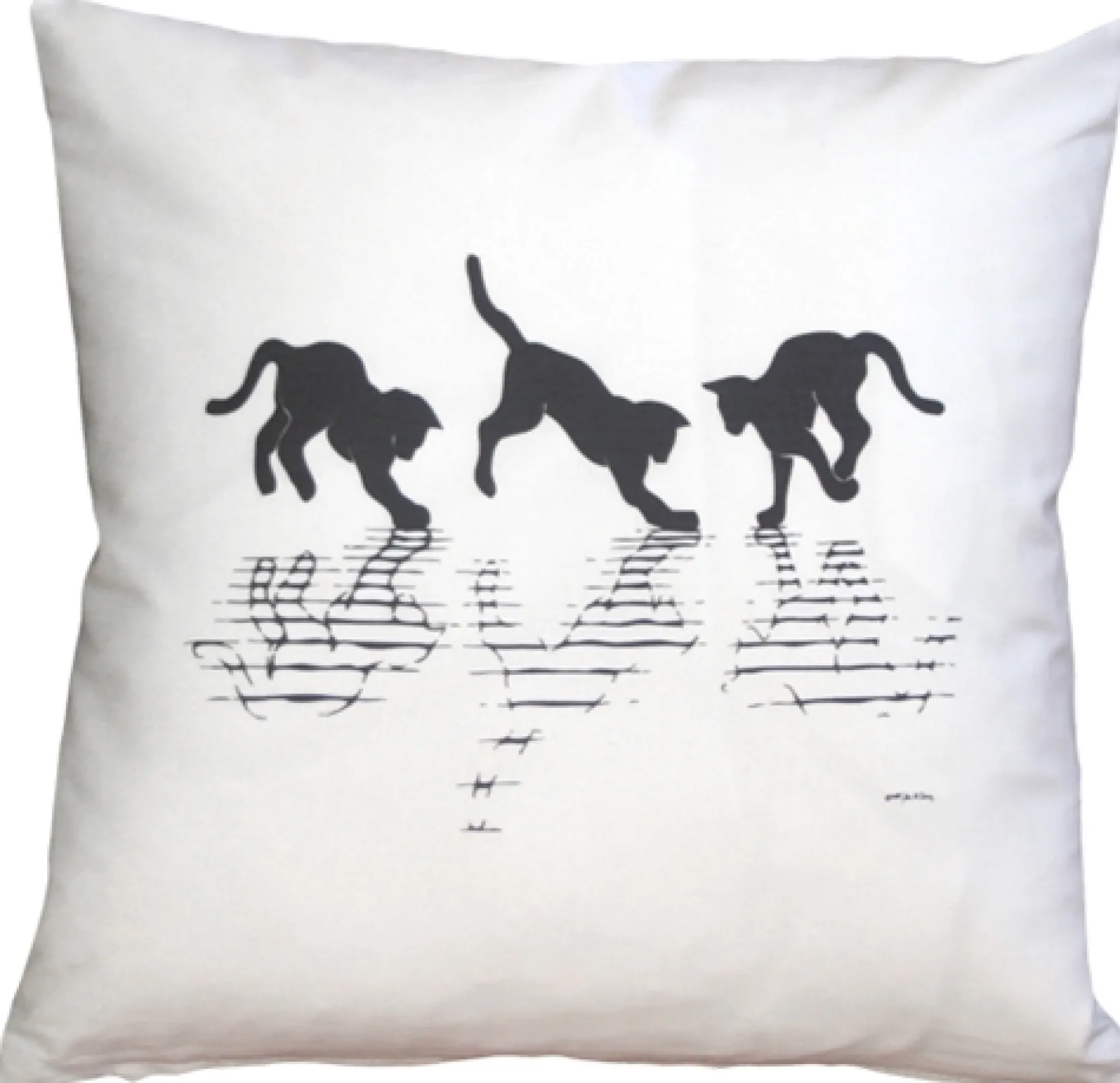 Cat Reflections 16x16 Throw Pillow