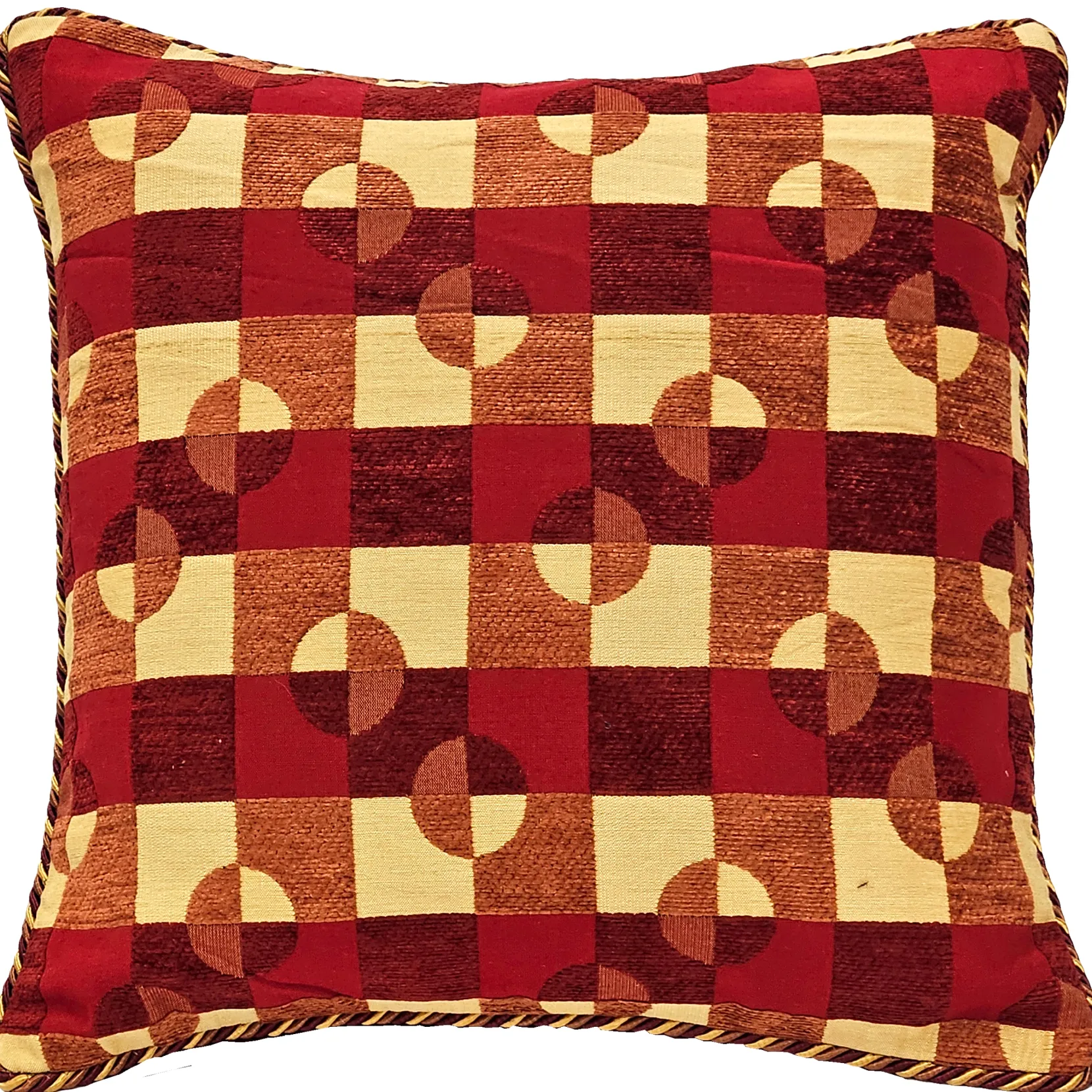 Checkers Red and Yellow Throw Pillow 17x17