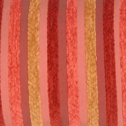 Chenille Stripes in Raspberry and Caramel Accent Pillow 1