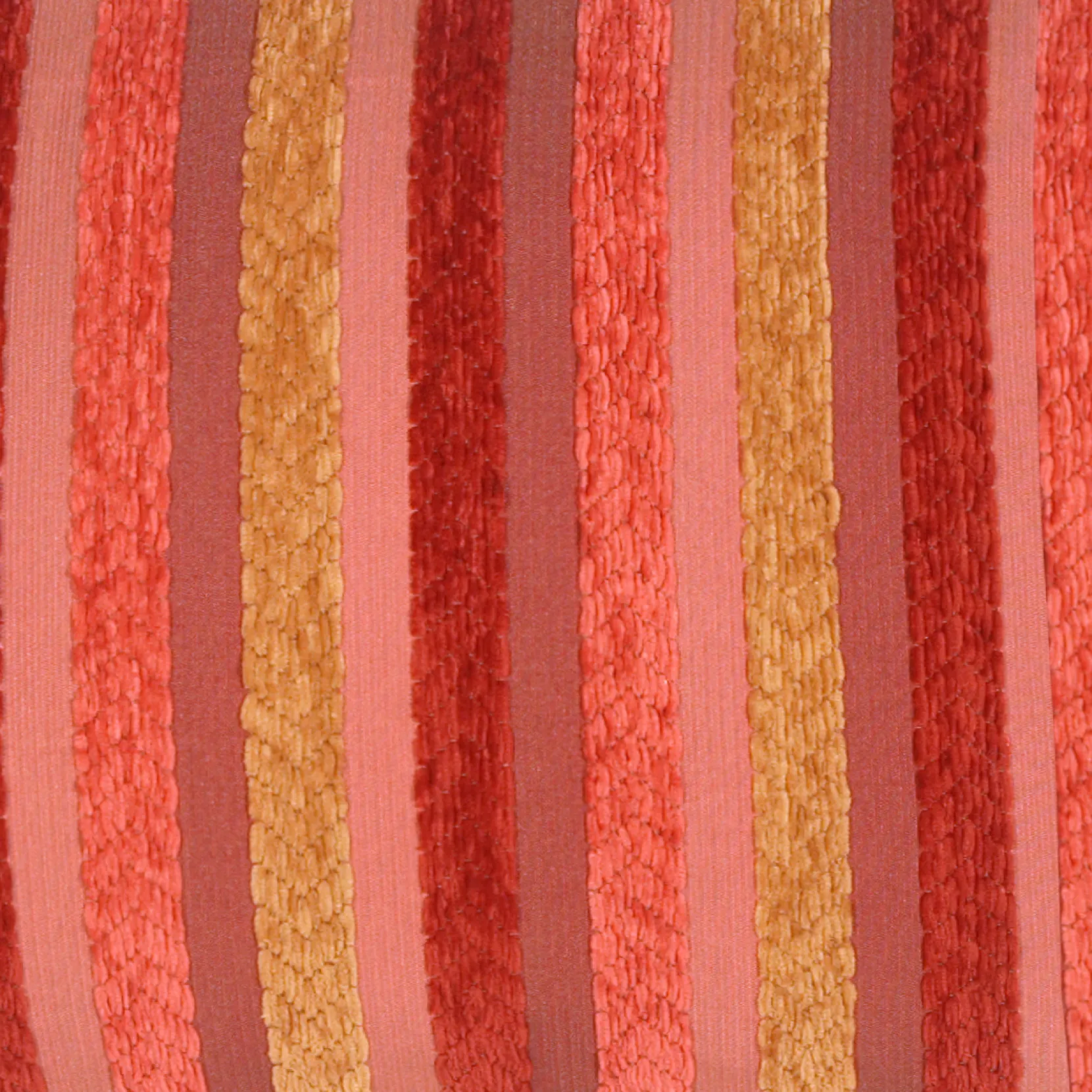 Chenille Stripes in Raspberry and Caramel Accent Pillow 1