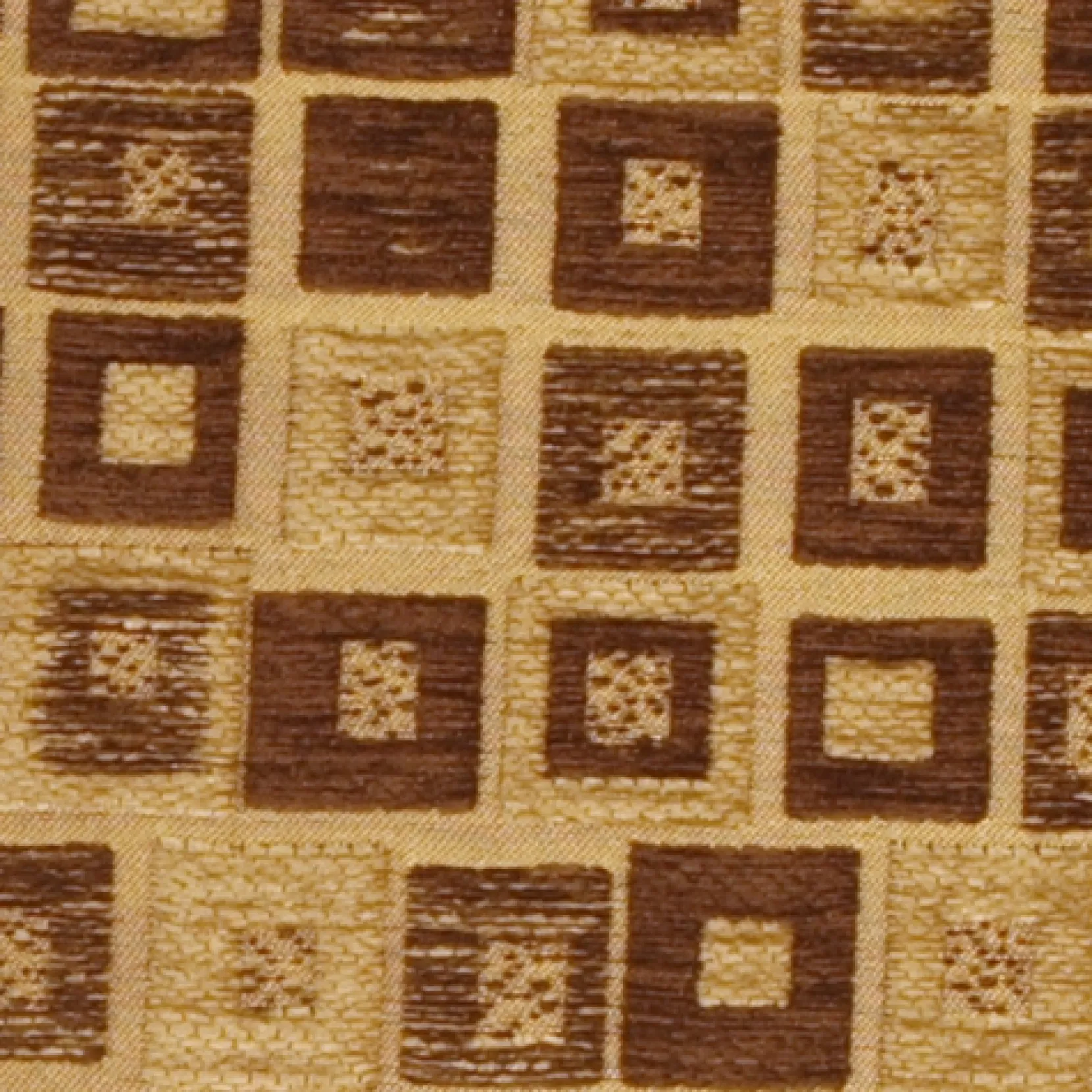 Chocolate and Tan Chenille Blocks Throw Pillow