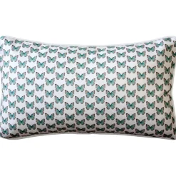 Costa Rica Robin's Egg Butterfly Tiny Scale Print Throw Pillow12x20