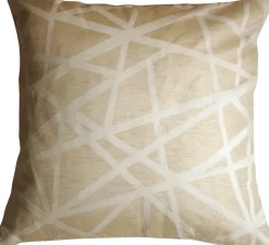 Criss Cross Stripes Cream Throw Pillow