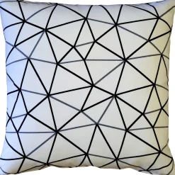 Crossed Lines Cotton Print Throw Pillow 20x20