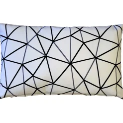 Crossed Lines Cotton Print Throw Pillow 12x20