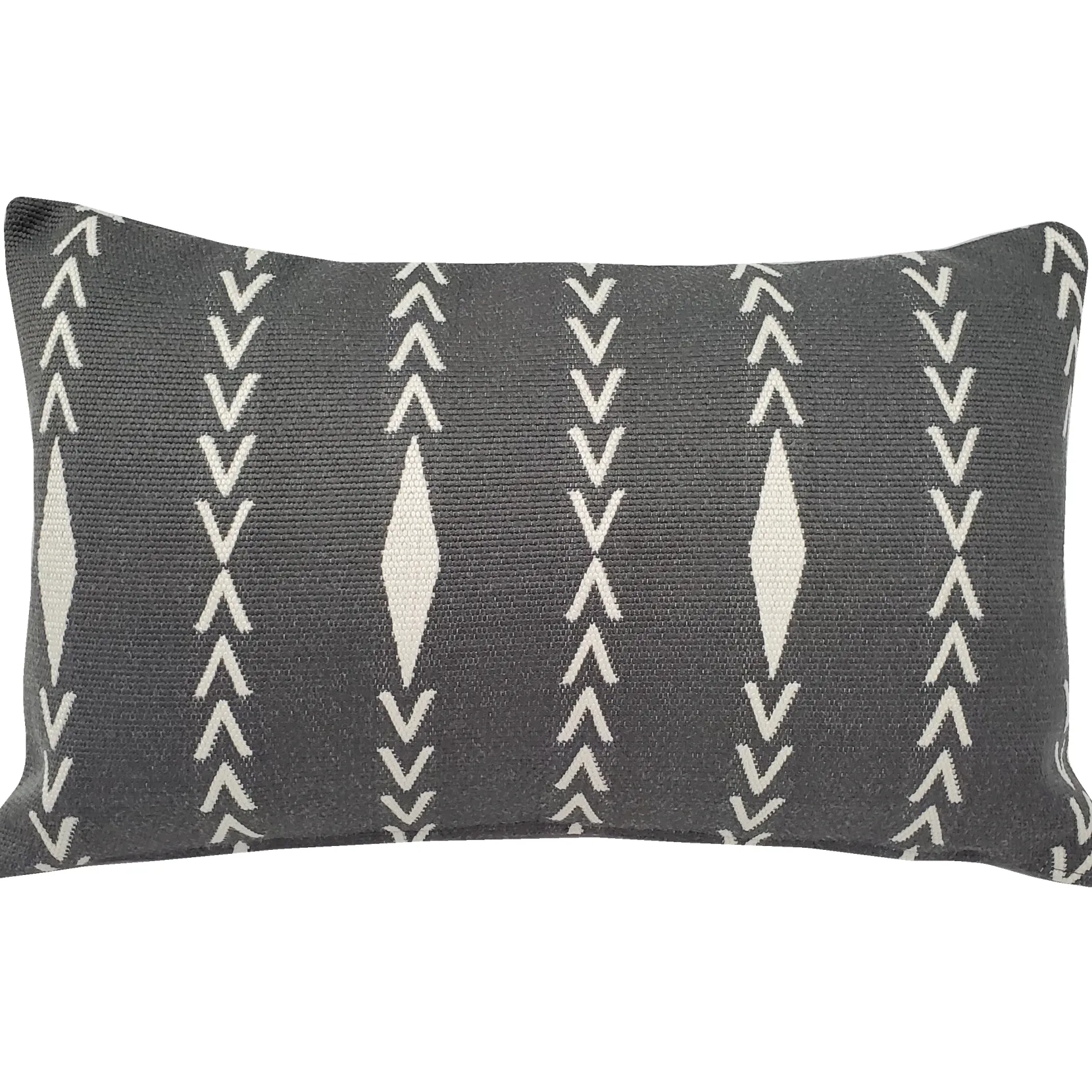 Diamond Ray Charcoal Gray Throw Pillow 12x20