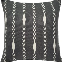 Diamond Ray Charcoal Gray Throw Pillow 20x20