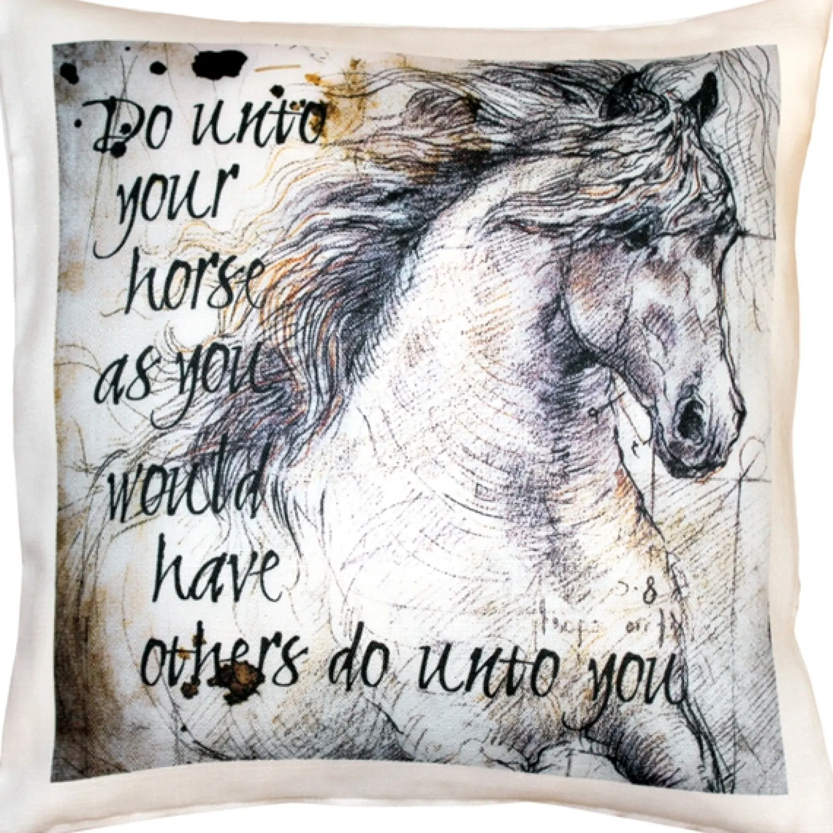 Do Unto Your Horse Stallion Throw Pillow 17x17