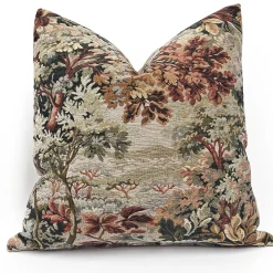 Elm Forest Russet Tapestry Throw Pillow 21x21