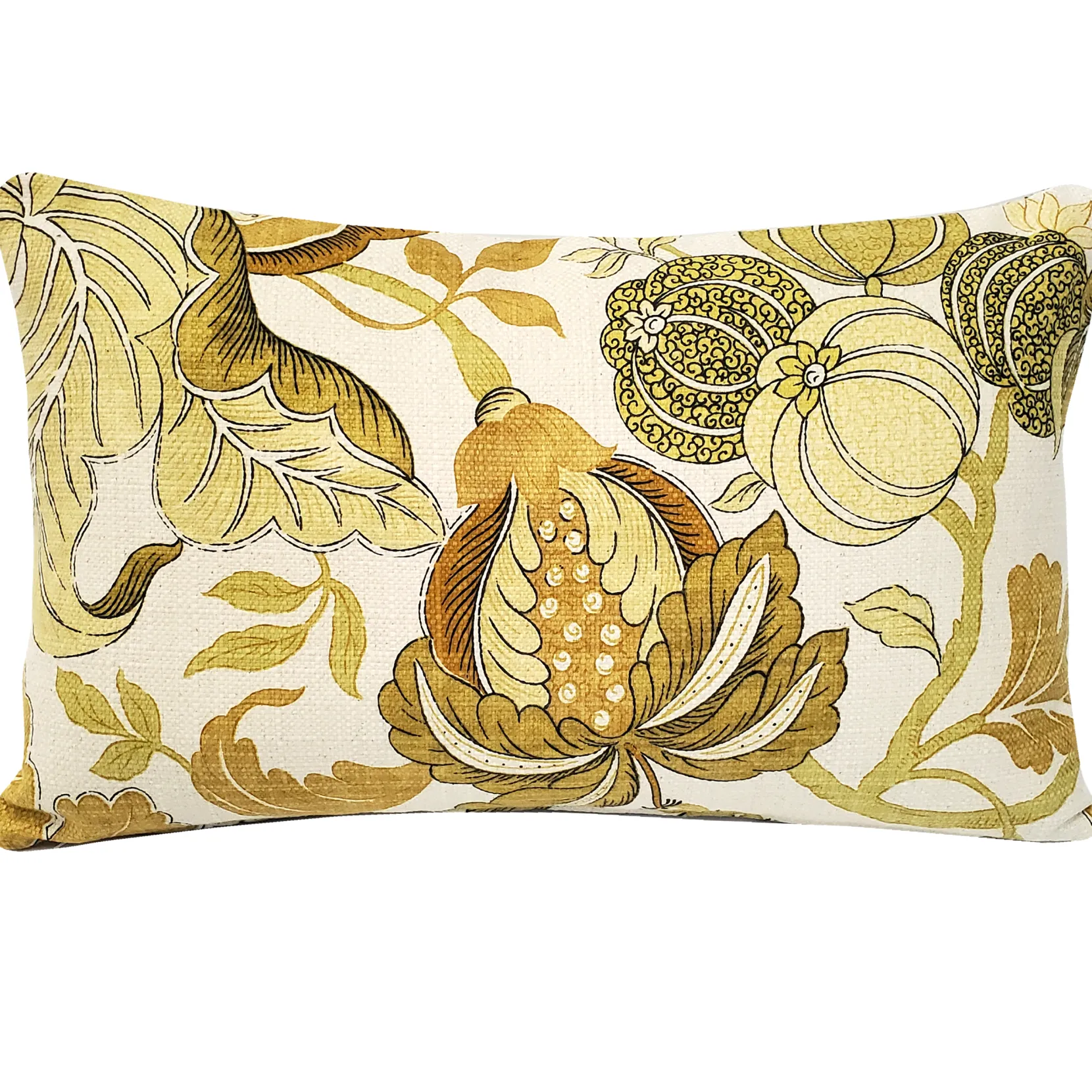 Harvest Floral Yellow 12x20 Throw Pillow