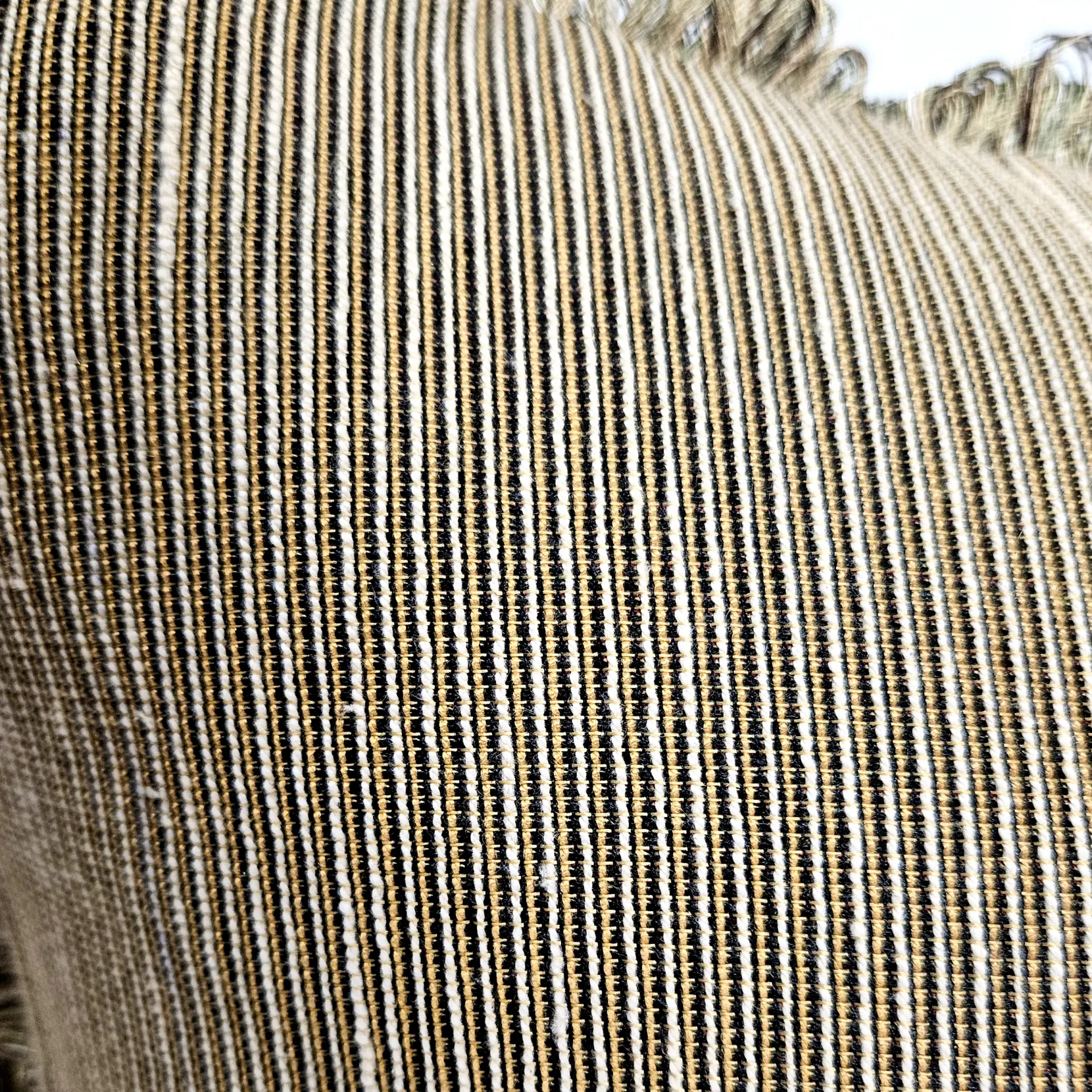 Heather Downs Soft Gold Ribbed Throw Pillow 17x17