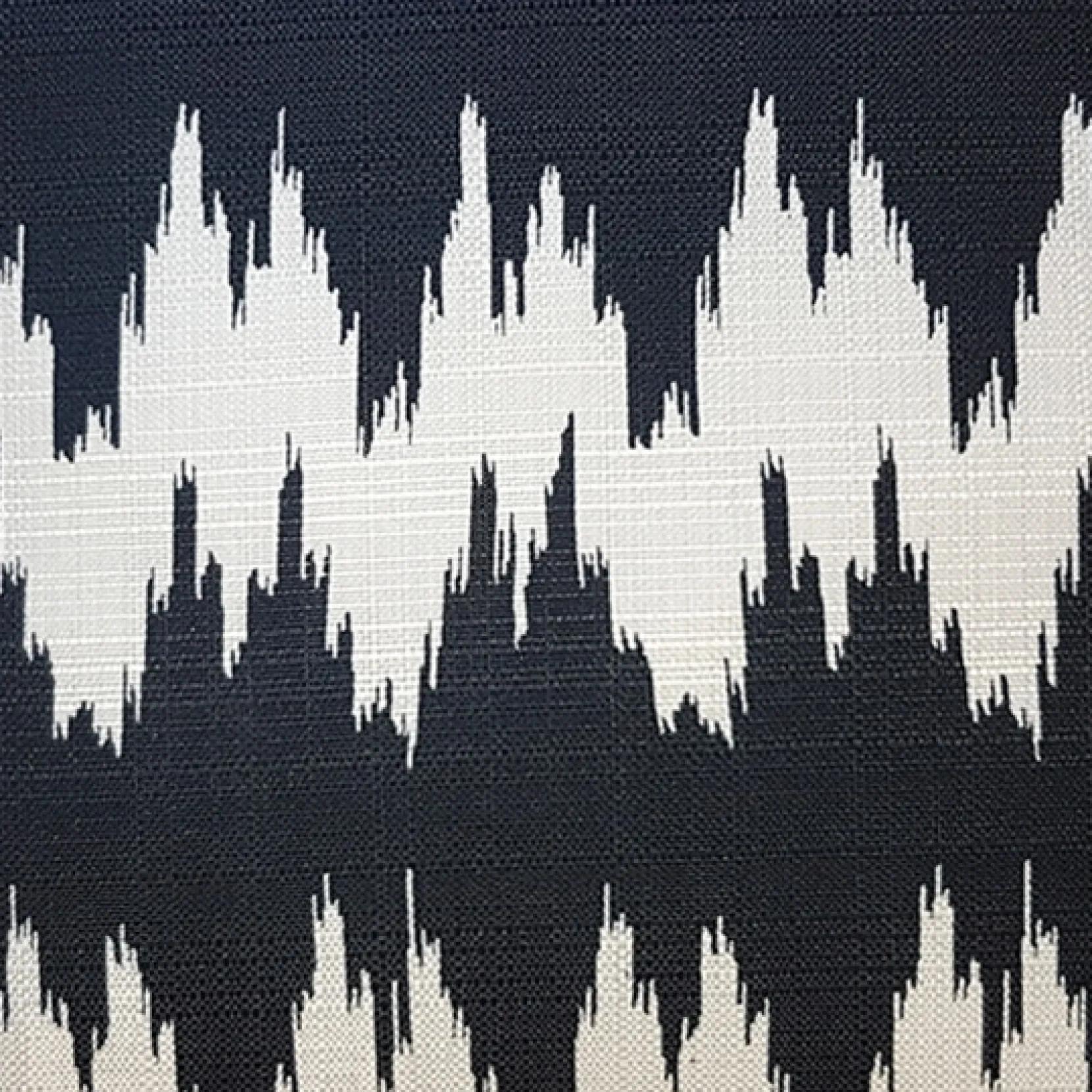 Ikat Stripes Black and Cream Throw Pillow 17x17