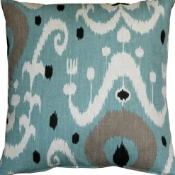 Indah Ikat Blue 20x20 Throw Pillow