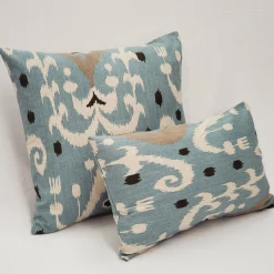 Indah Ikat Blue 20x20 Throw Pillow