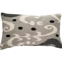 Indah Ikat Gray 12x20 Throw Pillow