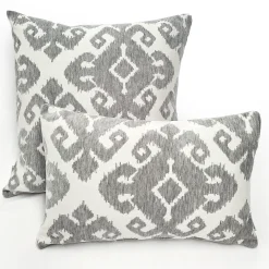 Insignia Gray Outdoor Throw Pillow 12x19