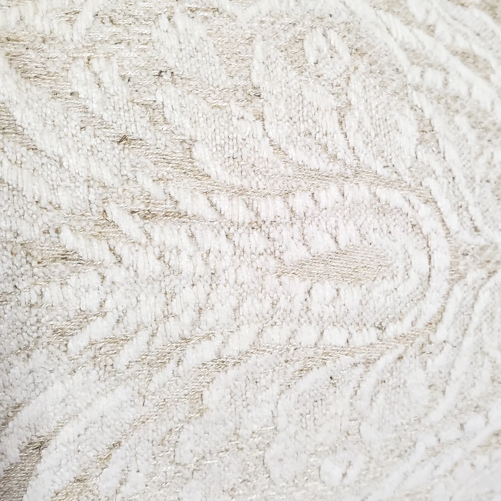 Jacquard Damask in Cream Throw Pillow 12x19