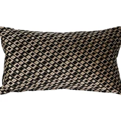 Jager Black Diamond Textured Velvet Throw Pillow 12x20