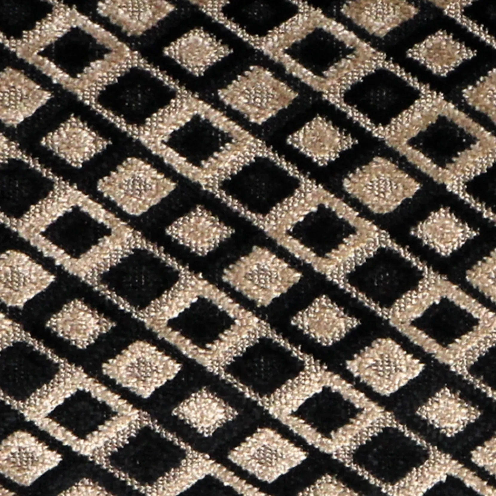 Jager Black Diamond Textured Velvet Throw Pillow 12x20