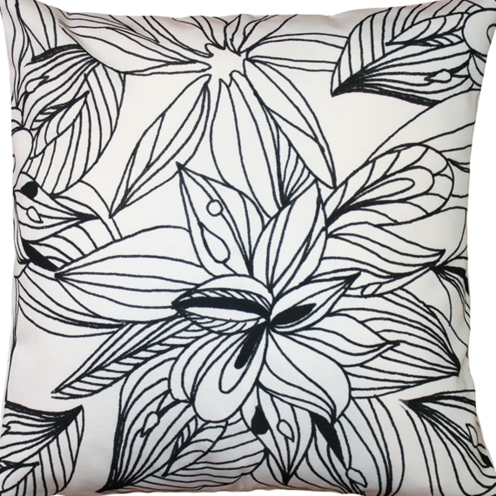 Karalina Pen and Ink Flowers Throw Pillow 20x20