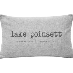 Lake Poinsett Gray Felt Coordinates Pillow 12x19