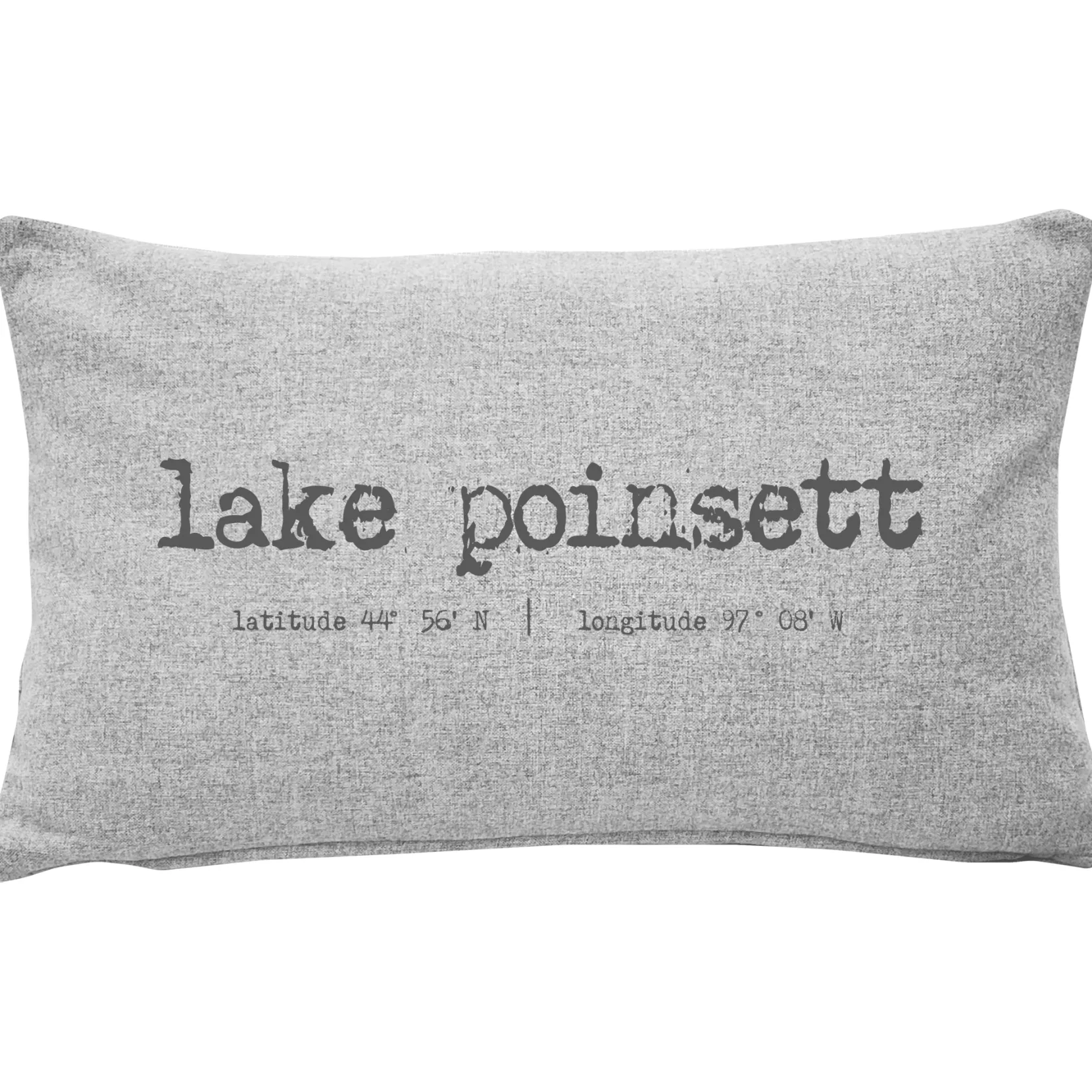 Lake Poinsett Gray Felt Coordinates Pillow 12x19