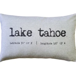 Lake Tahoe Gray Felt Coordinates Pillow 12x19