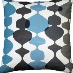 Lava Lamp Charcoal Cream 19x19 Throw Pillow