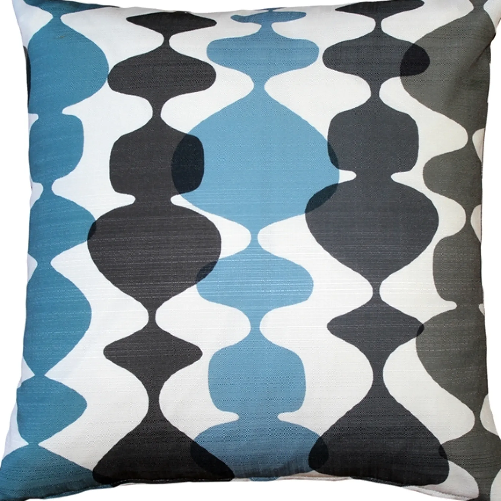 Lava Lamp Charcoal Cream 19x19 Throw Pillow