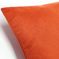 Liminal Koi Orange Striped Velvet Throw Pillow 19x19